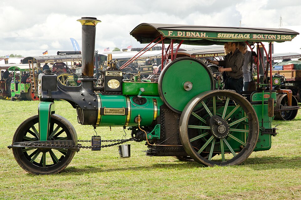 Fred Dibnah’s Aveling & Porter steamroller Betsy, works No. 7632, at Cheshire Steam Fair, 2014.