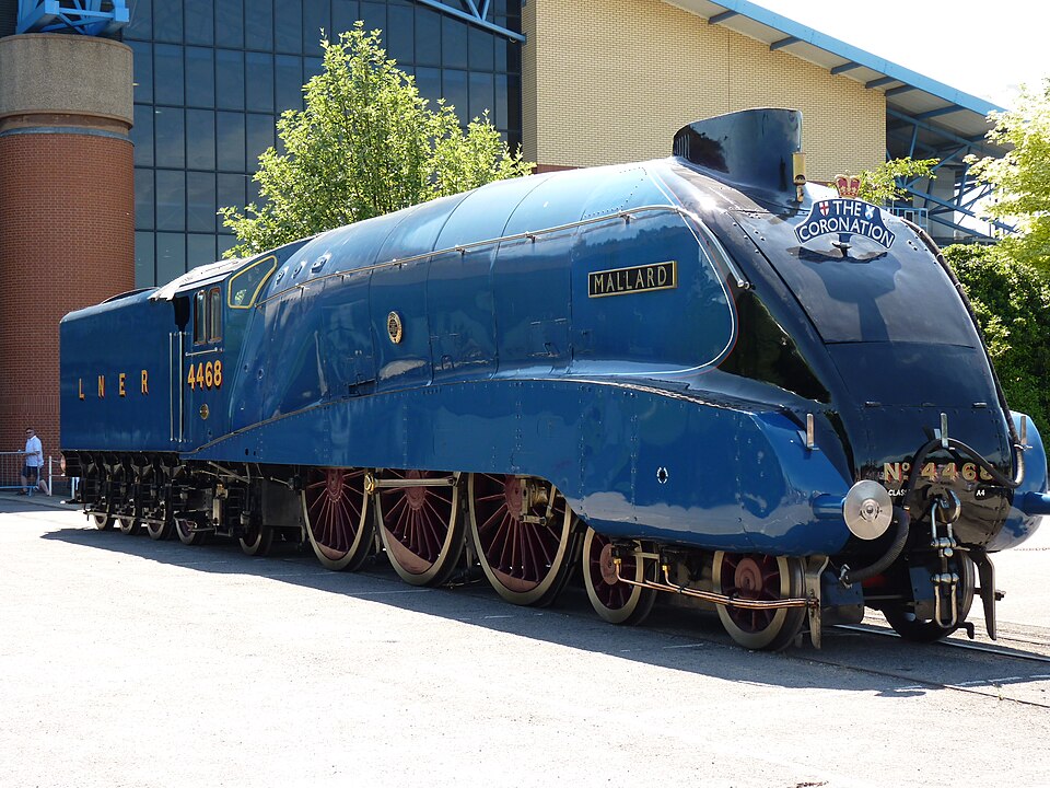 LNER A4 No. 4468 Mallard outside the National Railway Museum, York.